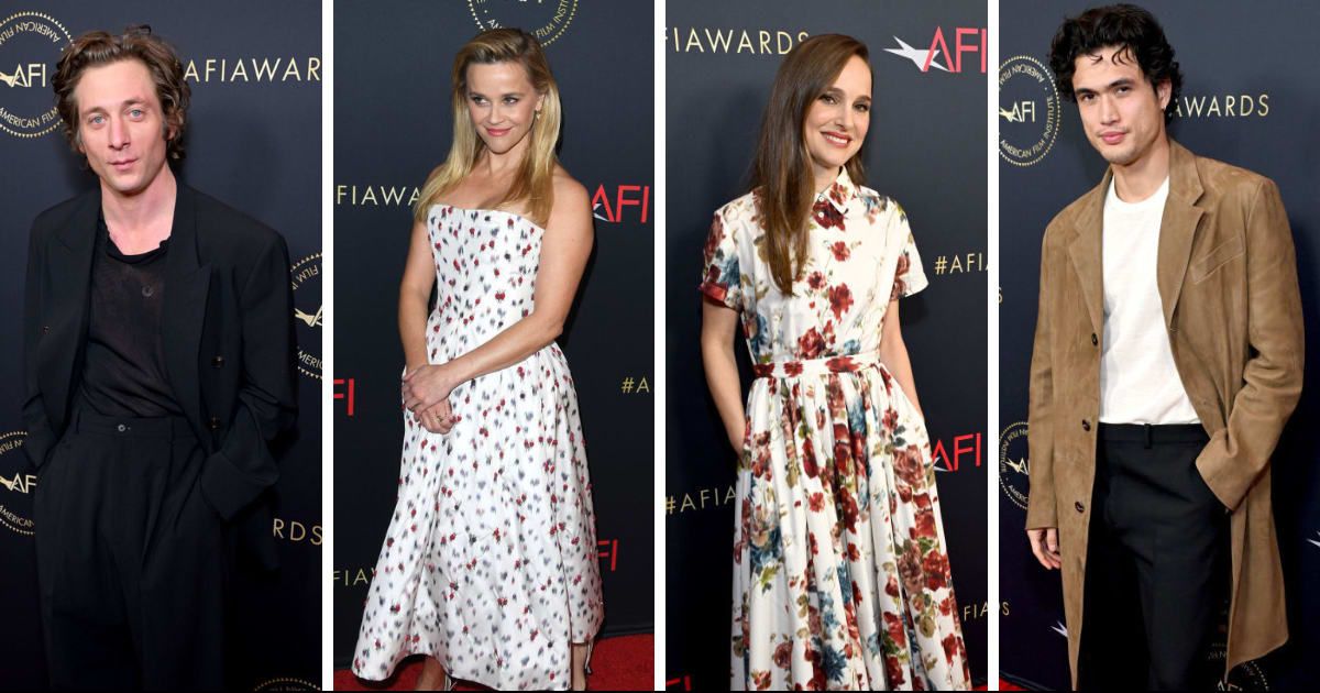 Jeremy Allen White, Reese Witherspoon, Natalie Portman, and Charles Melton all brought their A-games to the American Film Institute (AFI) Awards luncheon (Michael Kovac/Getty Images for AFI, Photo by Steve Granitz/FilmMagic, Michael Kovac/Getty Images)