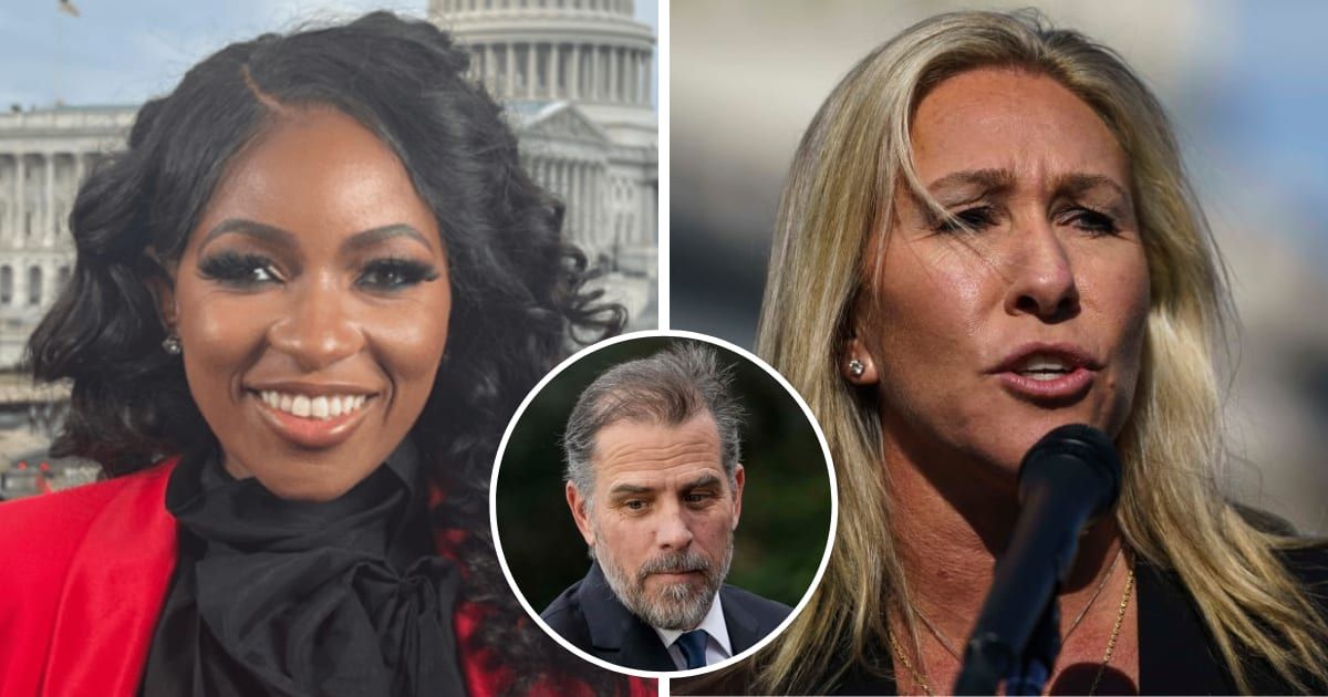 Jasmine Crockett called Marjorie Taylor Greene an 'idiot' over GOP's Hunter Biden hearings (@jasmineforus/Instagram, Getty Images)