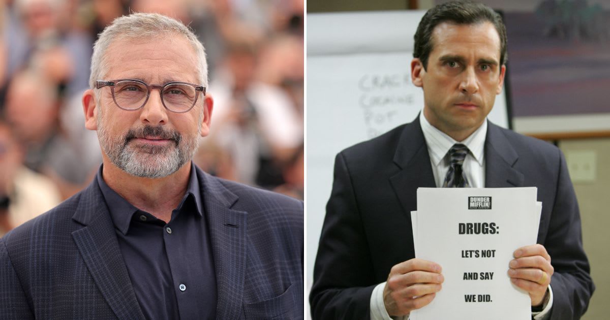 Steve Carell played the character of manager Michael Scott in 'The Office'  (Mike Coppola/Getty Images, @theoffice/Instagram)