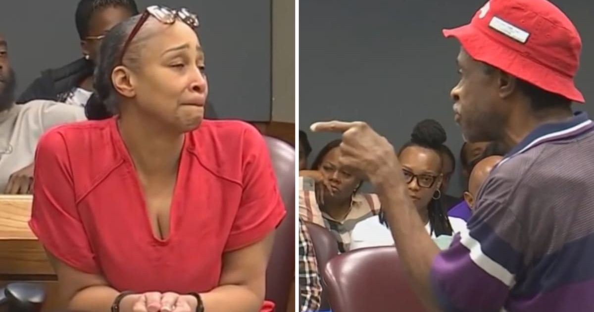 Atoya Holmes in court as a cousin of victim Verdell Goins calls her out (WTVJ/screengrab)