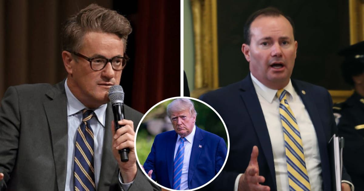 Joe Scarborough reacted to Sen Mike Lee's endorsement of Donald Trump on X (Getty Images)