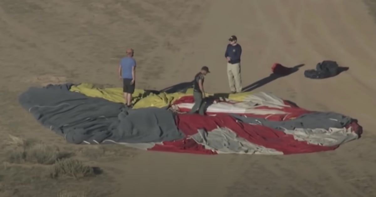 A hot air balloon suddenly crashed in Arizona with four passengers and a pilot still on board (Fox 10 Phoenix/YouTube)