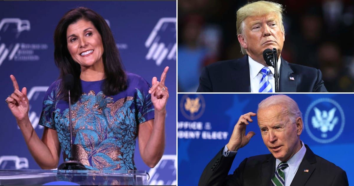 Nikki Haley, in the aftermath of her third-place finish in the Iowa caucuses, declared herself the 'last best hope' to thwart a Donald Trump-Joe Biden rematch (Getty Images)