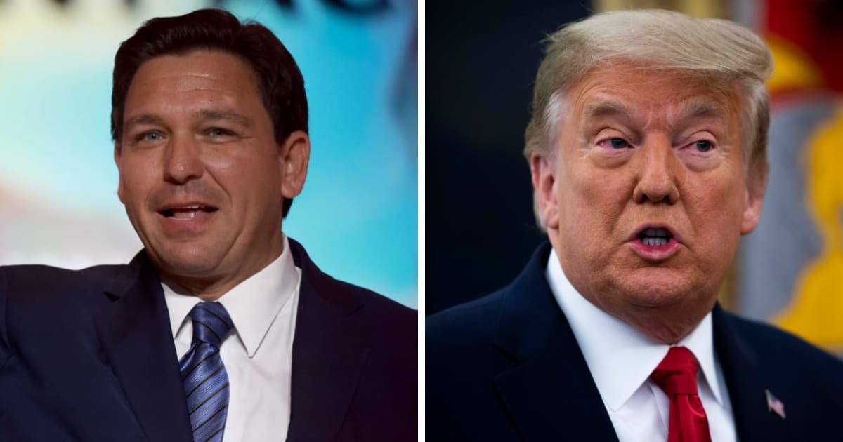 Ron DeSantis's campaign accused media of 'election interference' for Donald Trump's early Iowa victory projection (Getty Images)