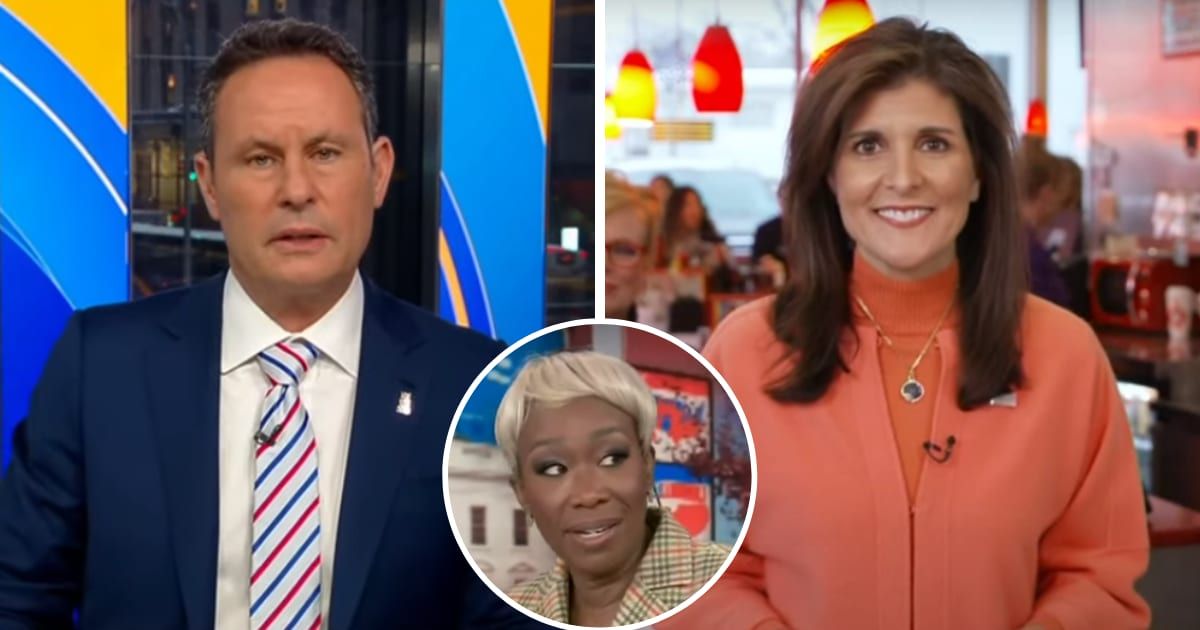 Nikki Haley with co-host Brian Kilmeade on the January 16, 2024 episode of 'Fox & Friends' where she responded to Joy Reid's comments (Screengrab/Fox News, Screengrab/MSNBC)
