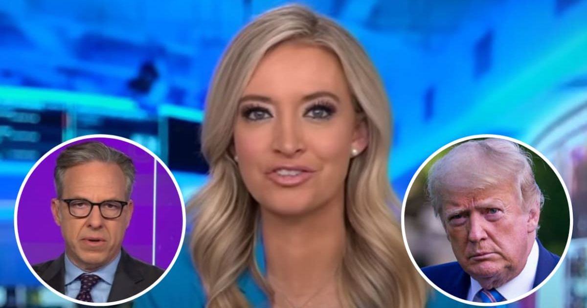 Fox News host Kayleigh McEnany roasts CNN's Jake Tapper for cutting off Donald Trump's Iowa win speech (@foxnews/YouTube, Getty Images, @jaketapper/Instagram)