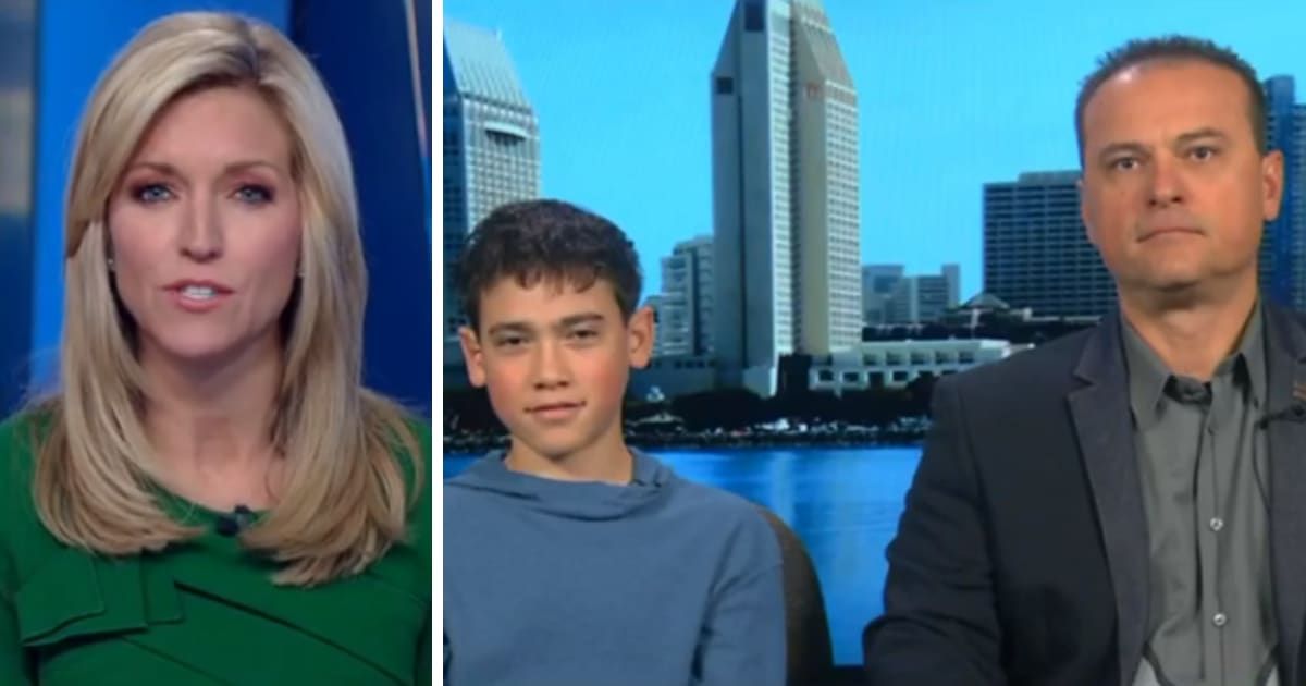 Ainsley Earhardt with J.A. and his father Daniel Ameduri on the January 17, 2024 episode of 'Fox & Friends' (Screengrab/Fox News)