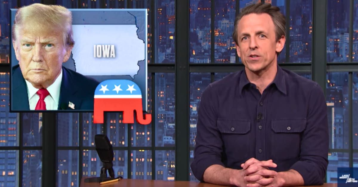 Seth Meyers takes a closer look at Donald Trump winning the Iowa caucus but lying about the number of wins (Getty Images)