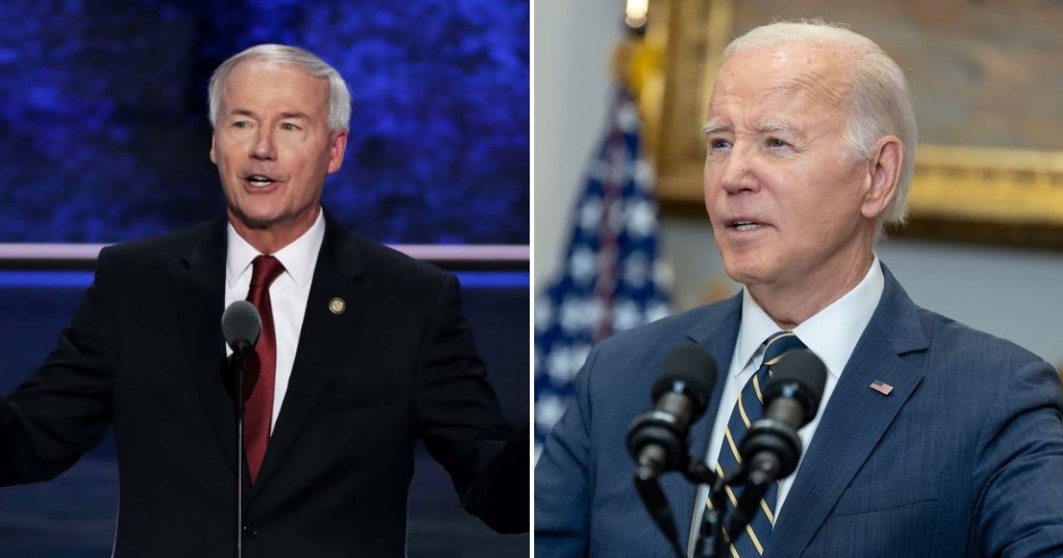 The Biden administration apologized to Asa Hutchinson who was ridiculed in a condescending statement put out by the DNC (Getty Images, @potus/Instagram)