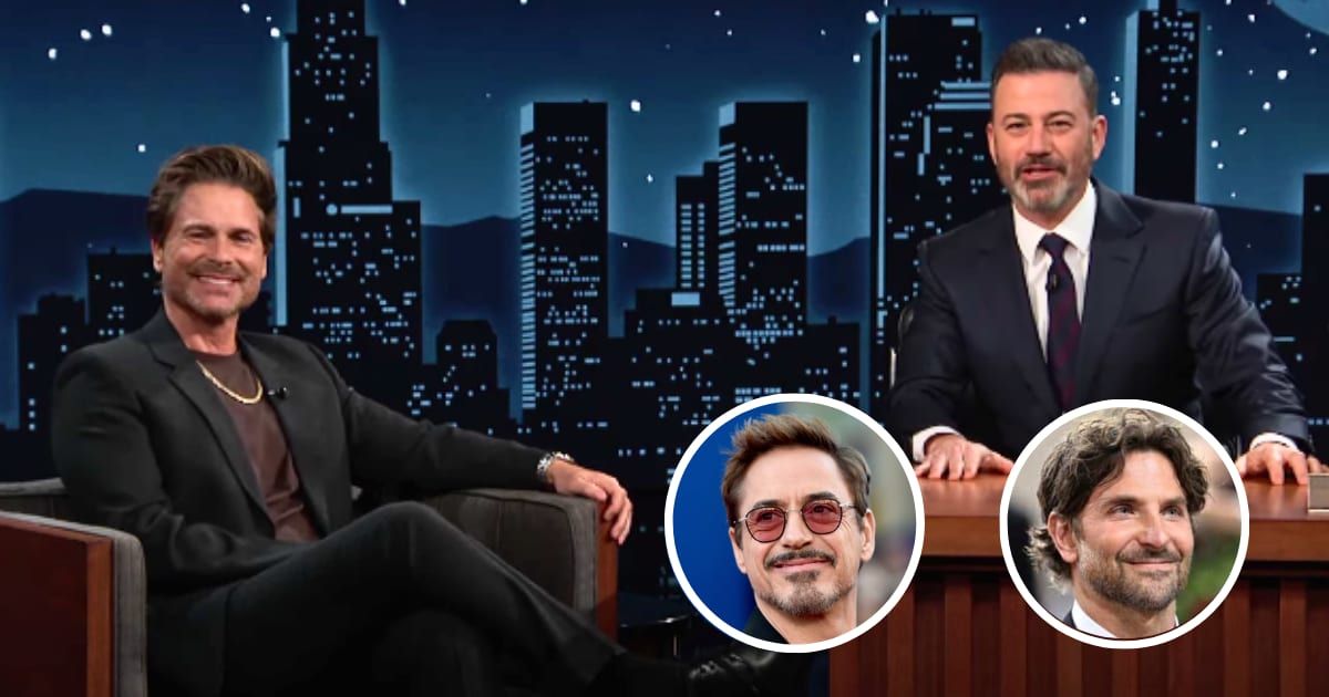 Rob Lowe speaks about his friendship with Robert Downey Jr and accidentally texting Bradley Cooper on 'Jimmy Kimmel Live' (@JimmyKimmelLive/Youtube)
