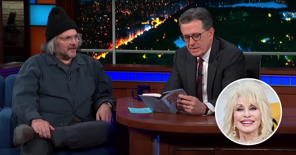 Jeff Tweedy and Stephen Colbert recently discussed one of Dolly Parton's songs (@ColbertLateShow/Youtube, Getty Images)