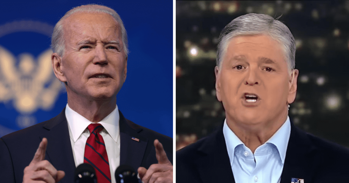 Fox News host Sean Hannity rips Joe Biden and claims all 'republican candidates are outperforming POTUS' (@foxnews/YouTube, Getty Images)
