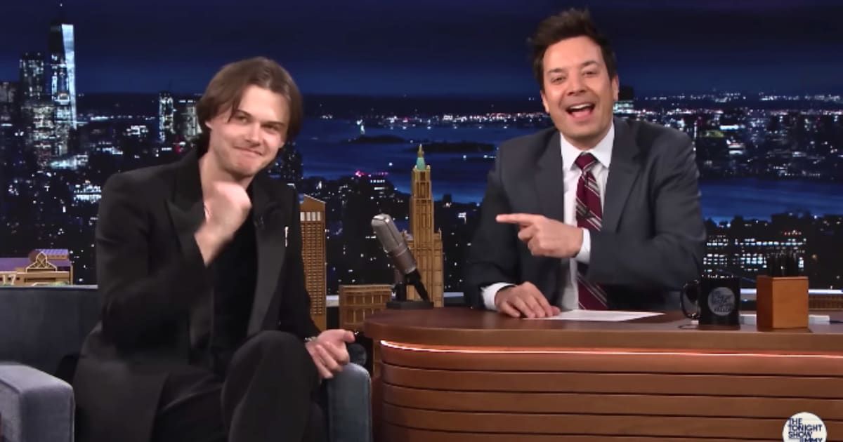 Christopher Briney and Jimmy Fallon discussed their experiences working at grocery stores (@fallontonight/YouTube)
