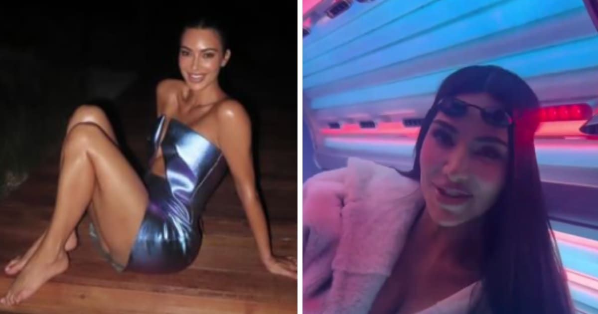 Kim Kardashian was slammed for showcasing her tanning bed (Instagram/ @kimkardashian)