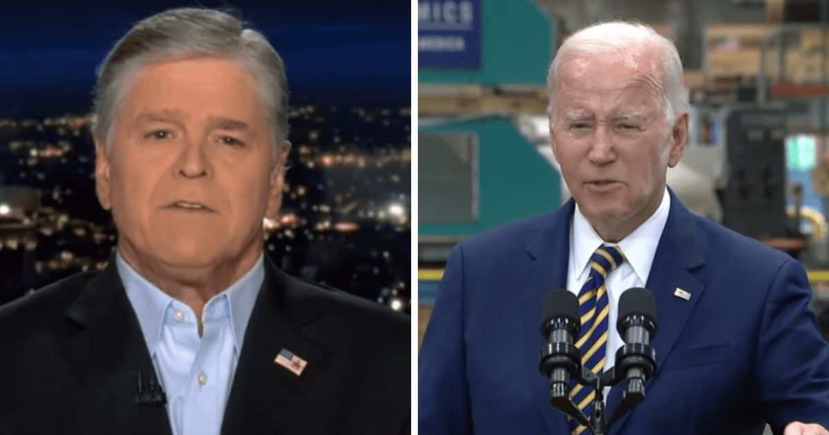 Fox News anchor Sean Hannity called President Joe Biden a 'spineless Commander-in-Chief'  (@foxnews/YouTube, @potus/Instagram)