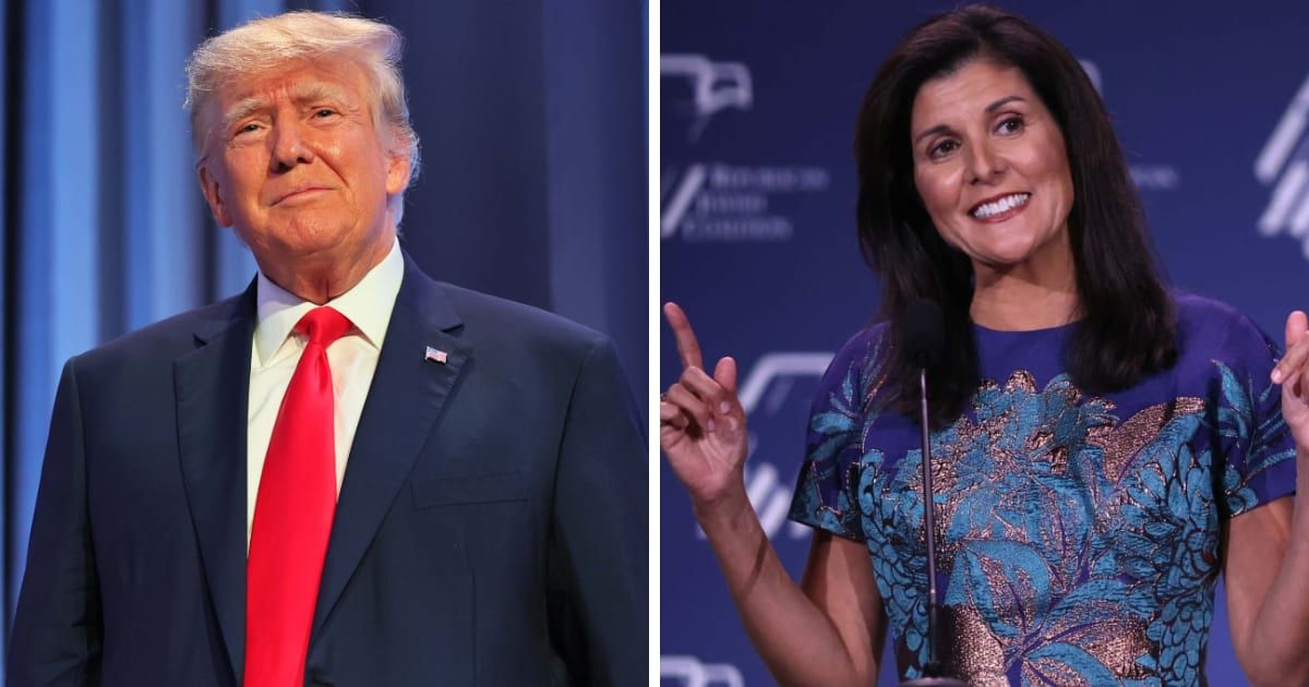 Donald Trump made confused remarks in New Hampshire, blaming Nikki Haley for Jan 6 insurrection (Getty Images)