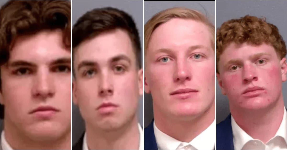 Bennet Fady, Luke Ackerley, Andrew King, and Brody Shelby, are accused of leaving a dead longhorn on the Farmhouse Fraternity lawn in December (Payne County Jail) 