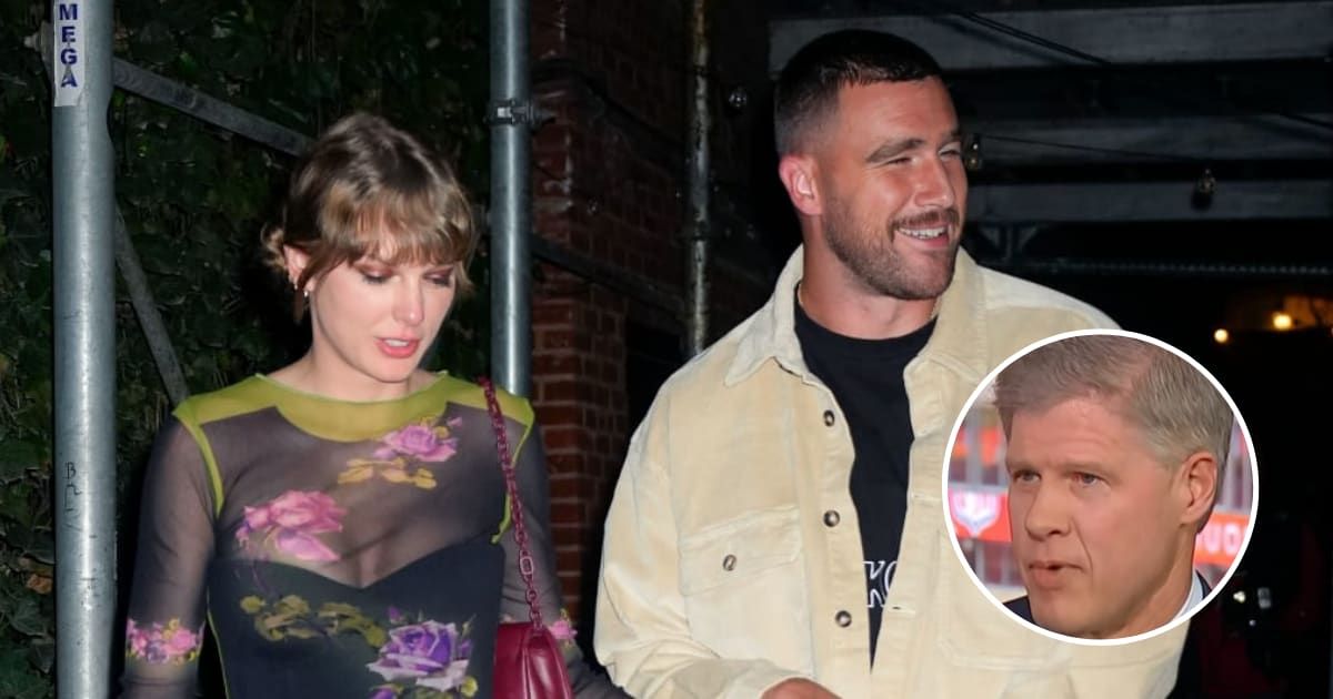 Chiefs owner Clark Hunt discusses the organic nature of Travis Kelce and Taylor Swift's romance (GC Image, madmoneyoncnbc/ Instagram)
