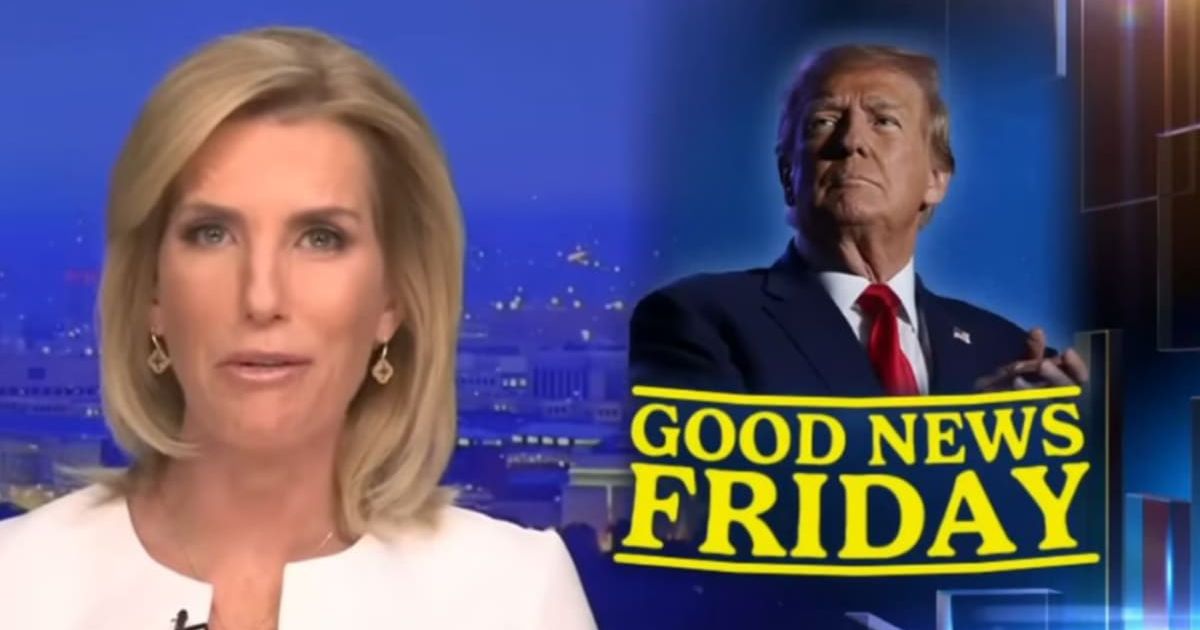 Laura Ingraham share the summary of 'good news' to celebrate on 'The Ingraham Angle' (@foxnews/YouTube)
