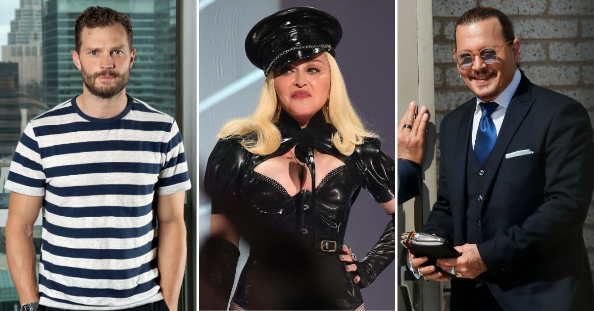 (L-R): Jamie Dornan, Madonna, and Johnny Depp have experienced near-death experiences (Getty Images)