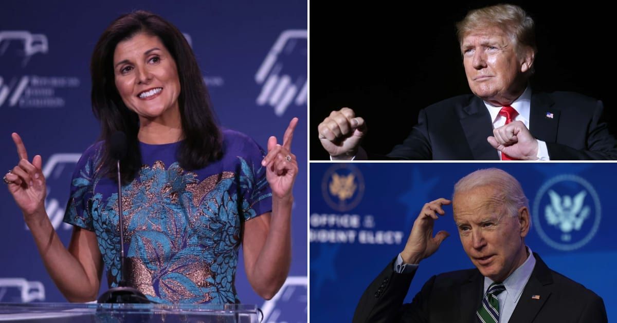 Nikki Haley declared both Donald Trump and Joe Biden 'equally bad' for the US (Getty Images)