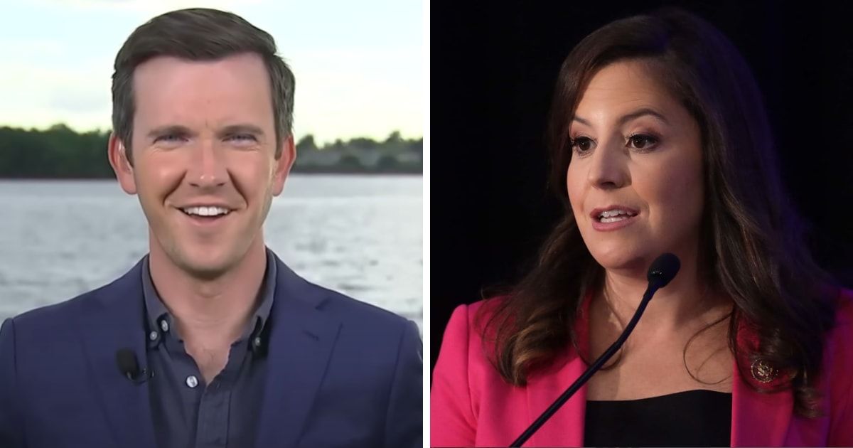 Trump's campaign reportedly banned NBC Reporter Vaughn Hillyard after his confrontation with Rep Elise Stefanik (MSNBC screenshot/YouTube/Getty Images)