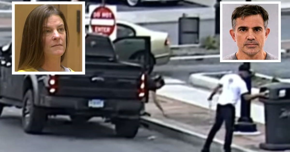 Michelle Troconis and Fotis Dulos apparently went around discarding unidentified objects into multiple trash cans in Hartford on the day of Jennifer Dulos' disappearance (NBC/YouTube)