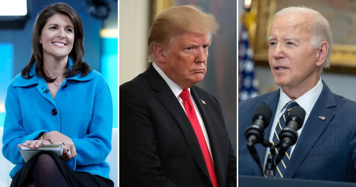 Nikki Haley doesn't think Donald Trump and Joe Biden should continue to run for office in their 80s (Getty Images, @potus/Instagram)