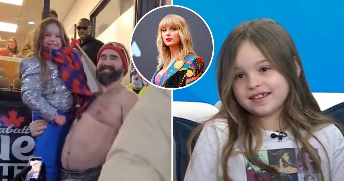 Jason Kelce makes young Ella Piazza's dream of meeting Taylor Swift come true (BillsMafia/X, Getty Images, Today/YouTube)