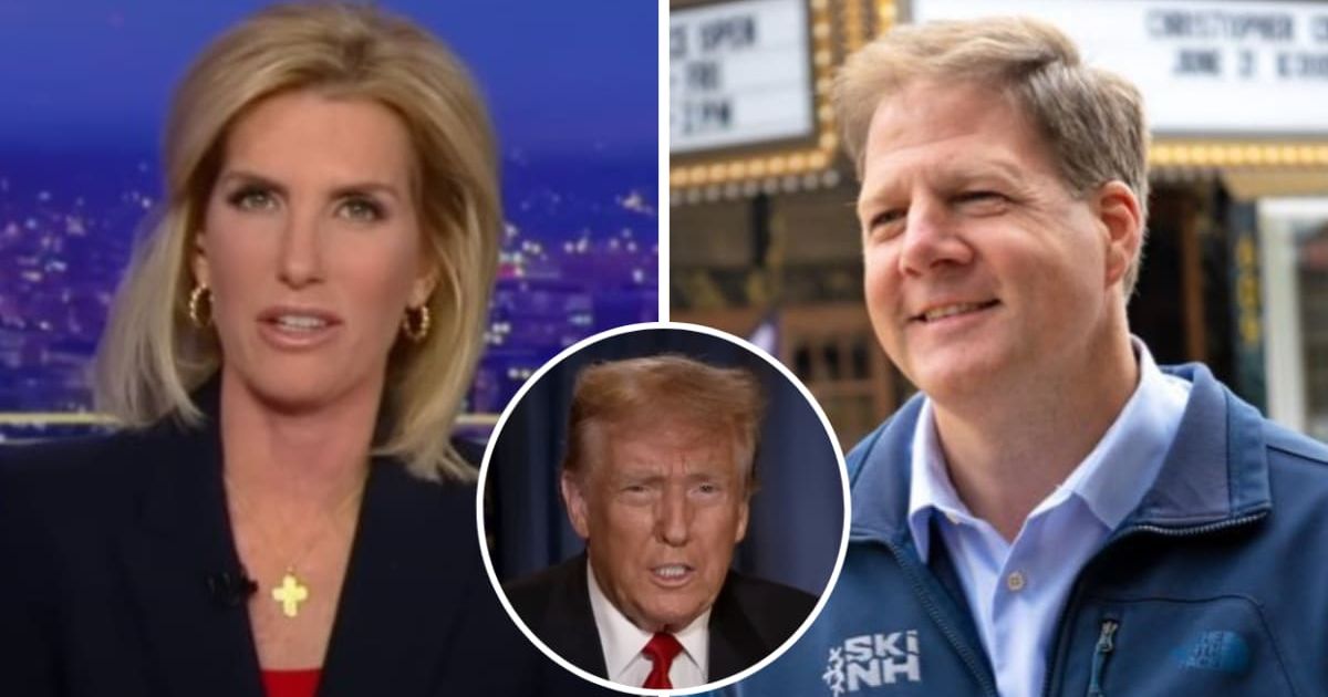 Laura Ingraham calls out Chris Sununu for bashing Donald Trump (@foxnews/YouTube, @chrissununu/Twitter)