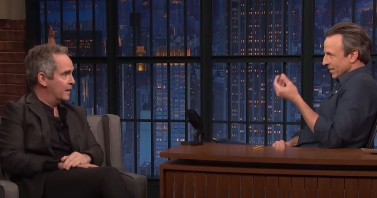 British acting stalwart Tom Hollander shared his excitement about his American debut and the humor in British actors 'taking our jobs' (Late Night with Seth Meyers)
