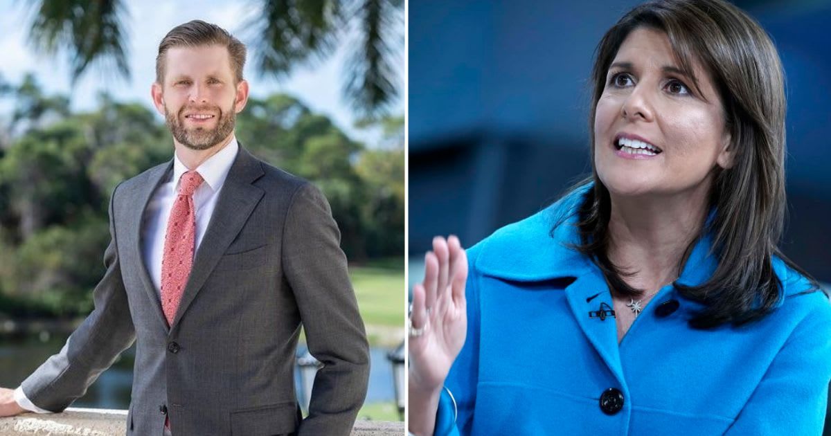 Eric Trump accused Nikki Haley during an interview of playing spoilsport within the GOP presidential race by not dropping sooner despite defeats (@erictrump/Instagram, Getty Images)