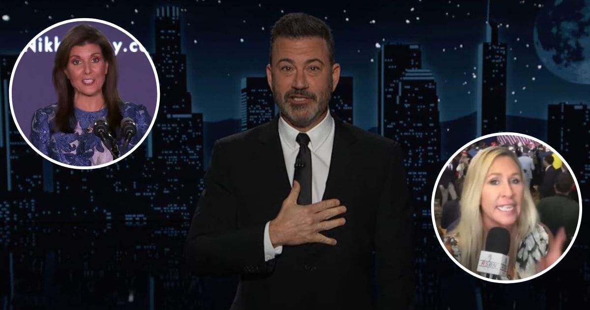 Jimmy Kimmel humorously dissected the MAGA celebration, focusing on Marjorie Taylor Greene's mockery of Nikki Haley (Jimmy Kimmel Live)
