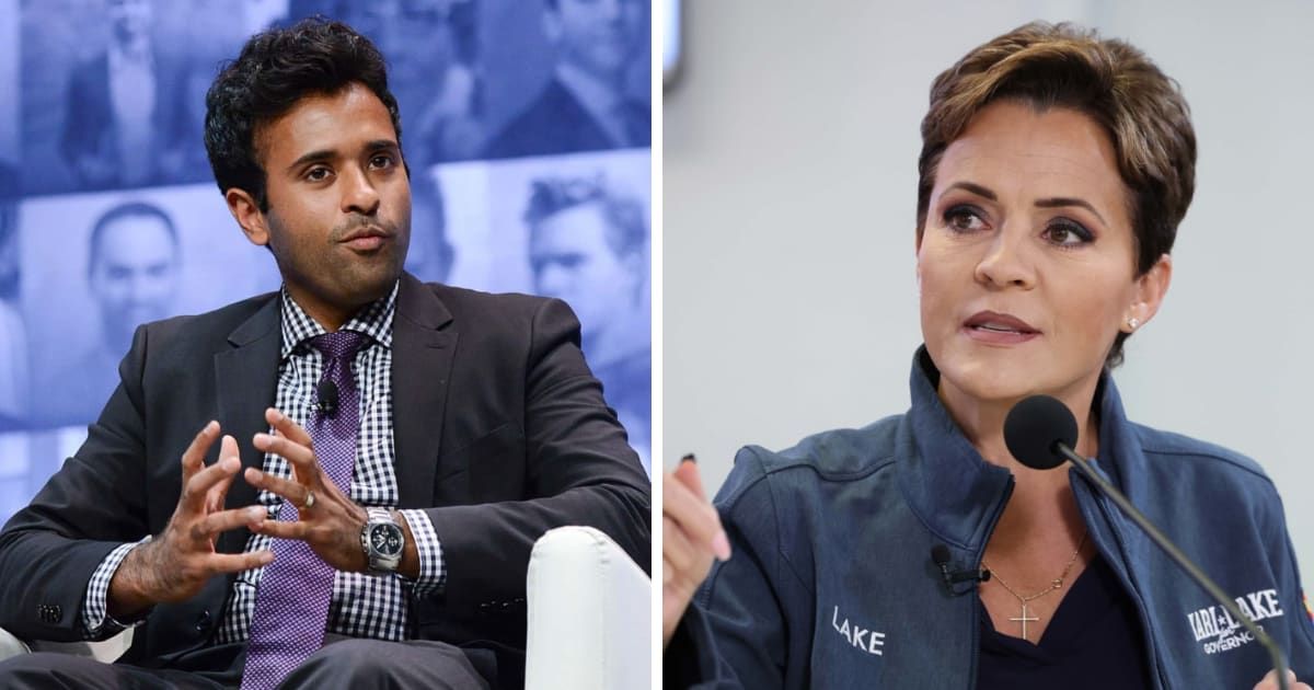 Vivek Ramaswamy has stirred things up by endorsing controversial figure Kari Lake's bid for the US Senate in Arizona (Getty Images)