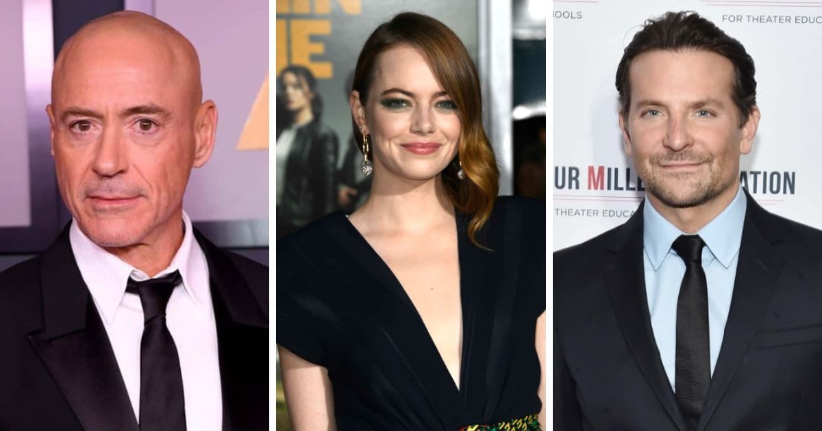 Robert Downey Jr, Emma Stone and Bradley Cooper react to their Oscar nods (Getty Images)