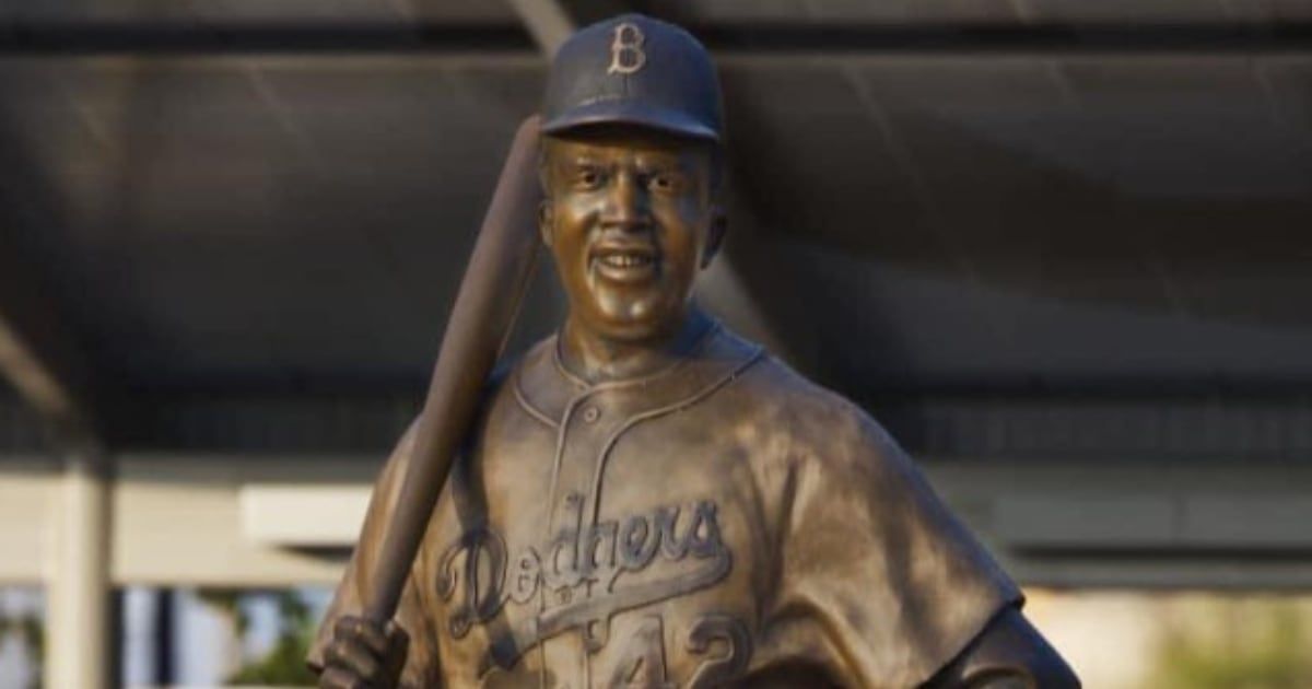 Vandals removed nearly all parts of baseball Hall of Famer Jackie Robinson's bronze statue in McAdams Park (WichitaPoliceDepartment/Facebook)