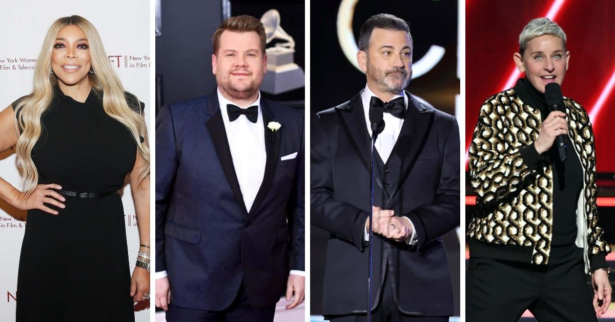 Whether they struggled in the past or find that it's an everyday battle, hosts like (L-R) Wendy Williams, James Corden, Jimmy Kimmel, and Ellen Degeneres have had some heartbreaking moments in their lives (Getty Images)