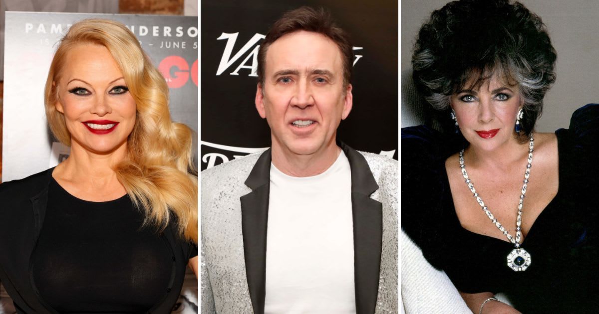 (L-R) Celebs like Pamela Anderson, Nicolas Cage, and Elizabeth Taylor have been married four times or more (Getty Images, Elizabeth Taylor/Facebook)