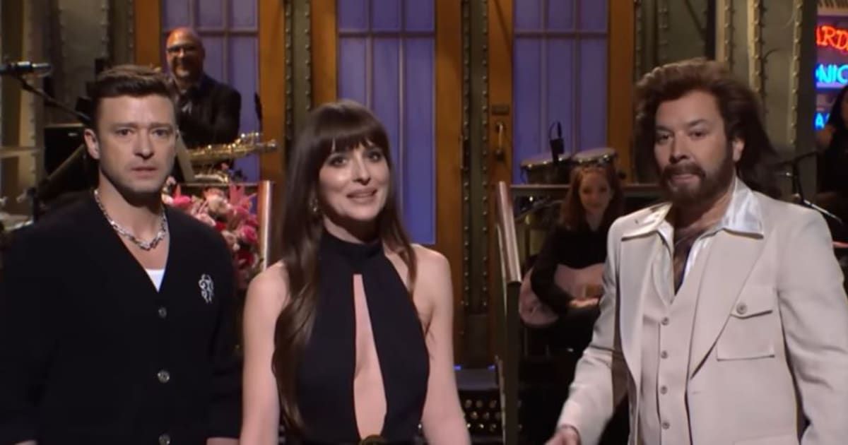 Dakota Johnson's second Saturday Night Live hosting stint became memorable reunion with Justin Timberlake (Saturday Night Live)