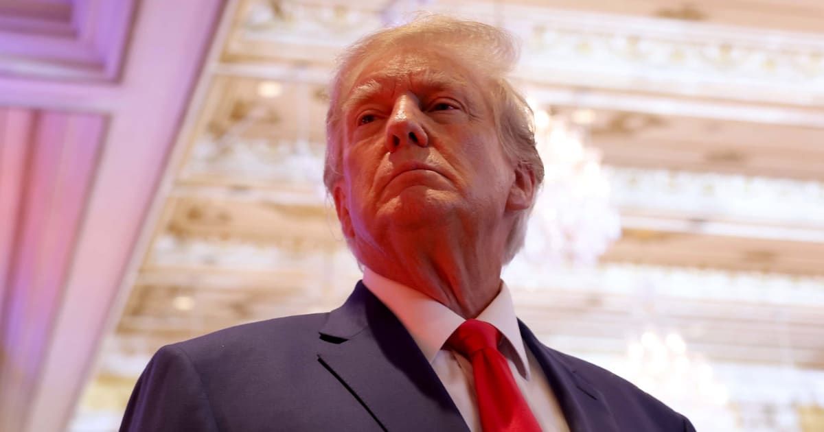 Donald Trump speaks to the media during an election night event at Mar-a-Lago on November 08, 2022, in Palm Beach, Florida (Joe Raedle/Getty Images)