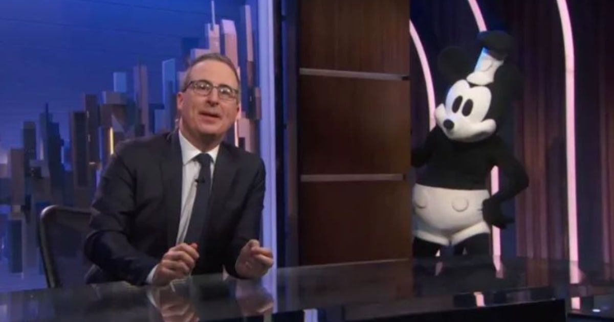 John Oliver featured Mickey Mouse's Steamboat Willie version during a promotional stint for 'Last Week Tonight' (Last Week Tonight)