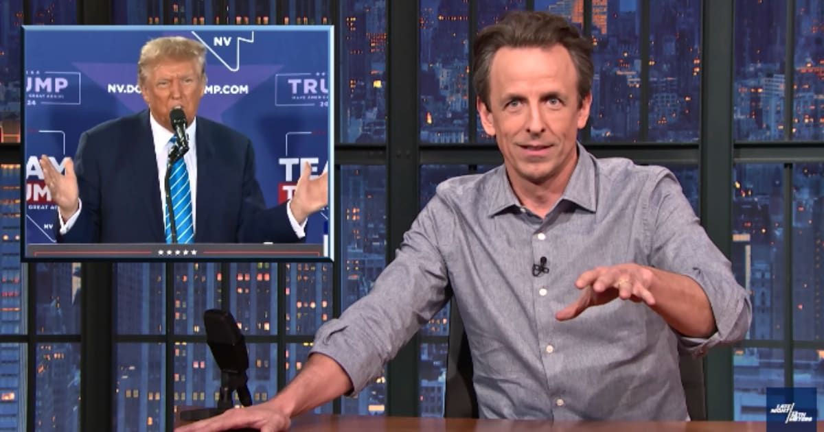 Seth Meyers roasts Donald Trump's cognitive test remarks (@LateNightSeth/Youtube)