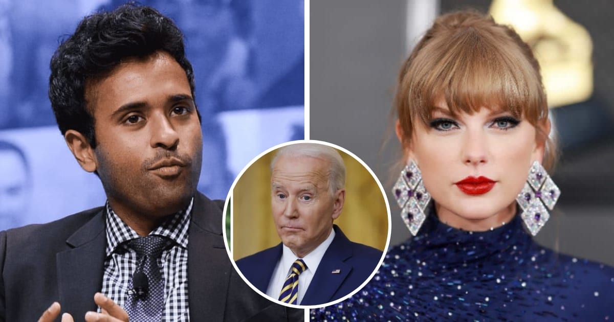 Vivek Ramaswamy claimed that the Super Bowl may be rigged to promote Taylor Swift's Biden endorsement (Getty Images)