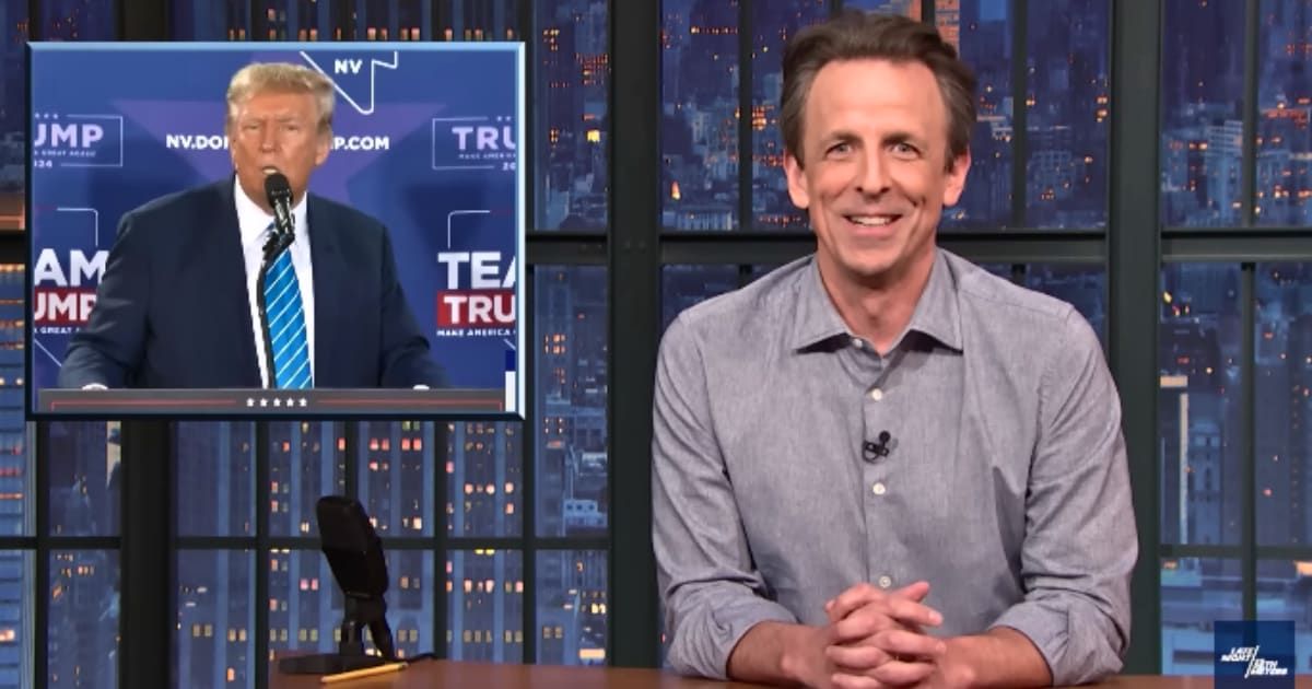Seth Meyers took a closer look at Donald Trump telling his supporters that they couldn't pass a cognitive test to screen for dementia (LateNightWithSethMeyers/ YouTube)