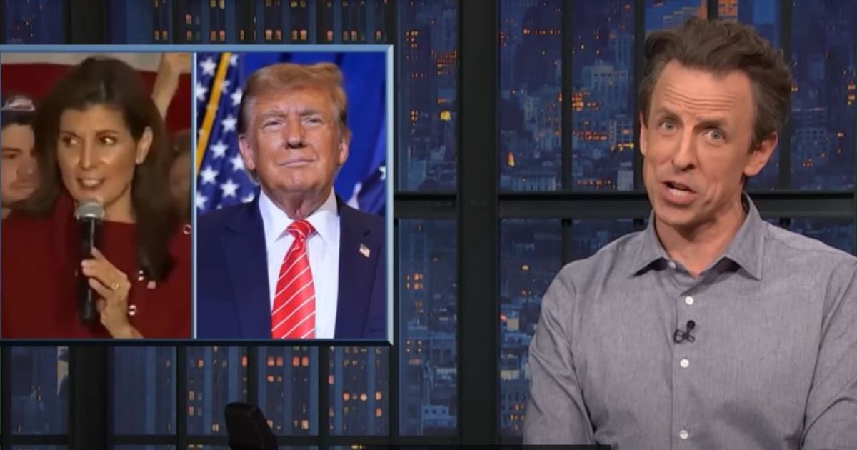 Late-night host Seth Meyers provides a humorous take on Nikki Haley's recent critique of Donald Trump's mental state (Late Night with Seth Meyers/YouTube)
