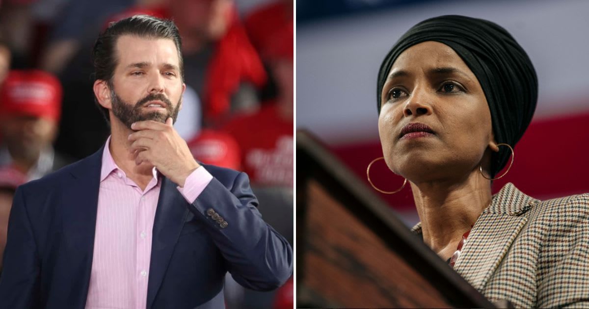 Donald Trump Jr deplored the speech delivered by Minnesota Democrat Ilhan Omar where she declared that she was 'Somali first' (Getty Images)