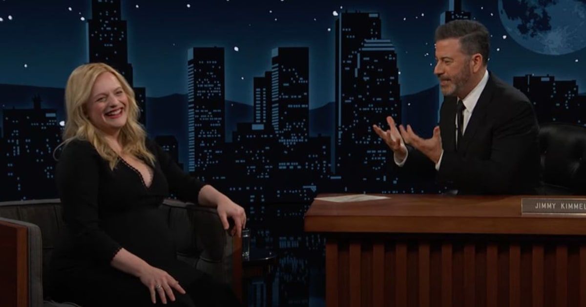 Elisabeth Moss confirmed her pregnancy on 'Jimmy Kimmel Live!' (Jimmy Kimmel Live)