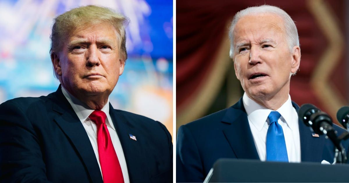 Donald Trump is using the worsening border crisis as a presidential campaign strategy against Joe Biden (Getty Images)