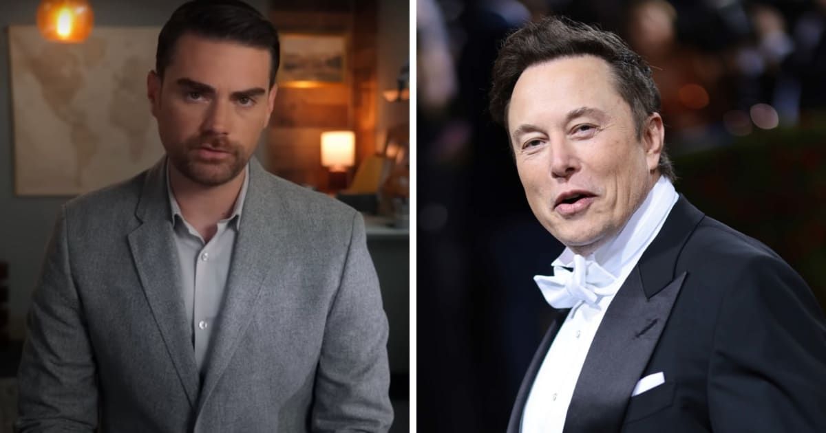 (L-R) Shapiro said that those judging Musk should look at his full record on issues related to Jews and Israel (Ben Shapiro/X, Getty Images)