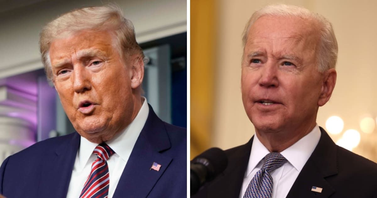 Donald Trump accused President Joe Biden of worsening the migrant crisis at the US southern border (Getty Images)